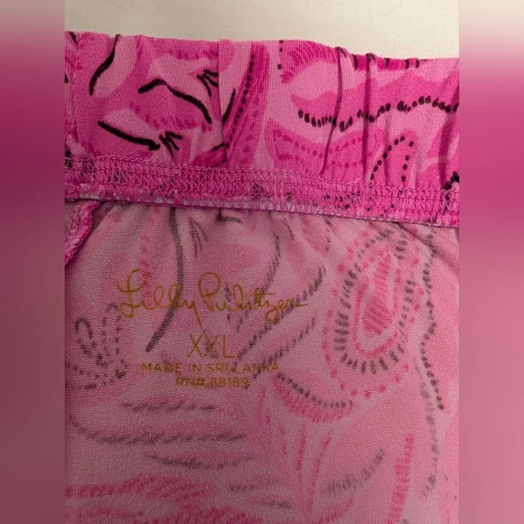 Lilly Pulitzer Pajama- Cerise Pink Pinkie Promises XXL - Picture 4 of 9